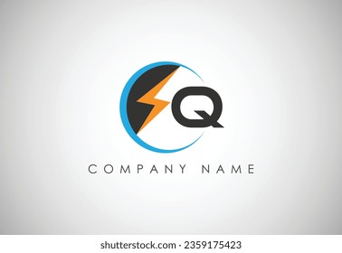 Fire Flash Q Letter Logo Icon  and bold logo design of lighting  