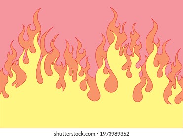 Fire flat design vector illustration  Two layers flames  2D cartoon japanese anime style hand drawn drawing  Aesthetic style background  Perfect for texturing 3D models to use as an art texture
