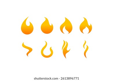 fire flat icon design set