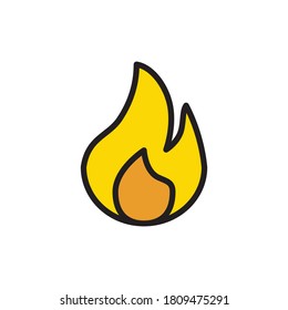 Fire Flat Icon Design Vector Template Illustration