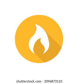 Fire flat icon with shadow