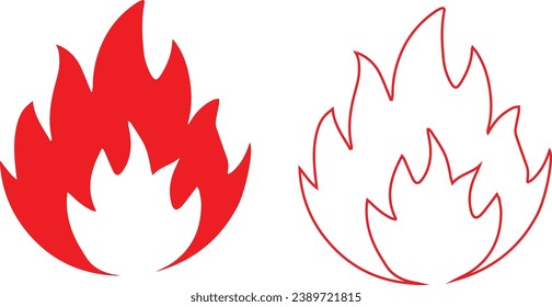 Fire flat icon vectors and symbols 