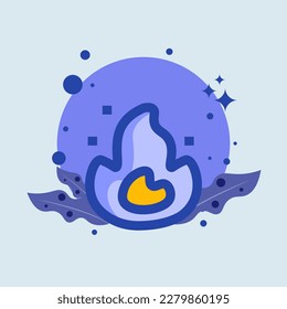 Fire flat illustration. Flame signs vector illustration.