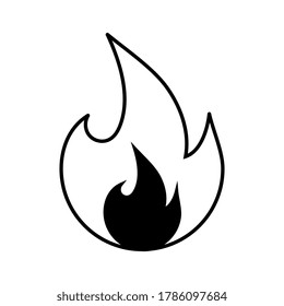 Fire Flat Symbol Icon. Design Element