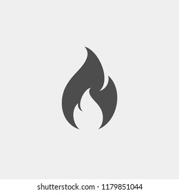 Fire flat vector icon. Flame flat vector icon