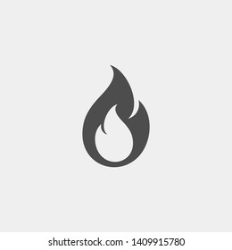 Fire flat vector icon. Flame flat vector icon