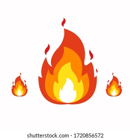 fire flat vector illustration on white background