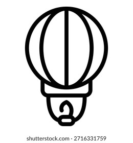 Fire floating lantern icon. Outline fire floating lantern vector icon for web design isolated on white background
