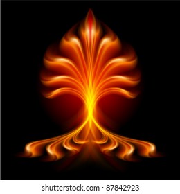 Fire flower. Illustration isolated over black background