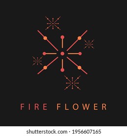Fire Flower Logo Design Vector