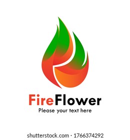 Fire flower logo template. suitable for brand, mark, label, company, identity etc