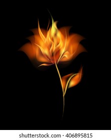 fire flower vector flame burning torch