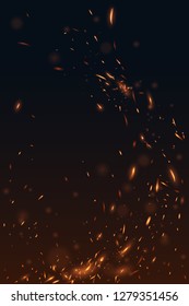 Fire flying sparks background