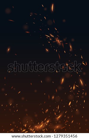 Fire flying sparks background