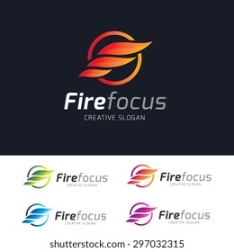 Fire focus logo template 