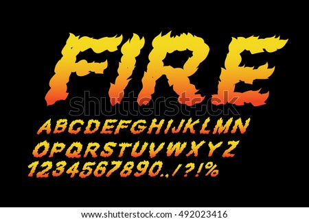 Fire Font Flame ABC Fiery Letters Stock Vector (Royalty Free) 492023416 ...