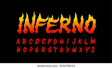 Fonte fogo, mão desenhada inferno alfabeto letras vetor conjunto, fonte lettering typeface. escuro vintage chama. Sinal de cartaz de rock, álbum, impressão de camiseta, letra de hardcore gotoso manuscrita 