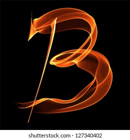 fire font letter b on black background vector