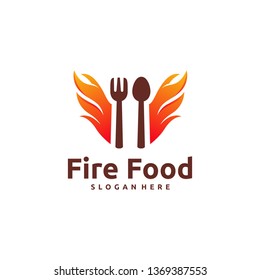 Fire Food Logo designs concept vector, Hot Food logo template