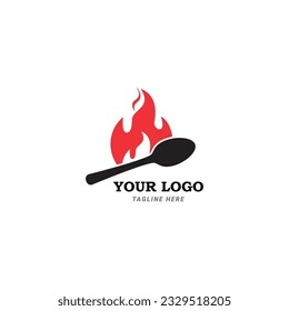 Fire Food logo template, Hot Food Logo designs concept vector