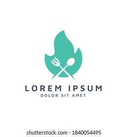 fire food negative space logo design