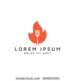 fire food negative space logo design
