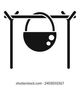 Fire food preparing icon simple vector. Campsite campfire. Nature outdoor