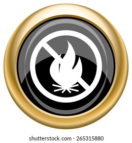 Fire forbidden icon. Internet button on white  background. EPS10 Vector. 