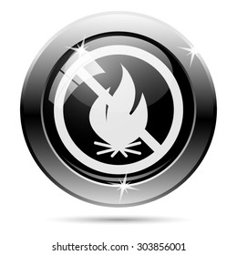 Fire forbidden icon. Internet button on white background. EPS10 vector 