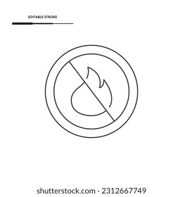 Diseño de vectores de iconos prohibidos por incendios.