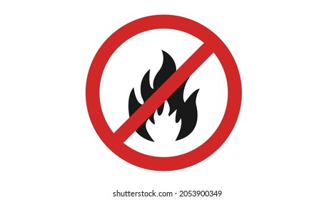 Fire Forbidden Icon. Vector flat isolated editable sign