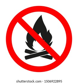 fire forbidden sign in red crossed out circle