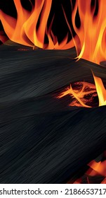 fire in the forest and fire flames
