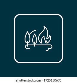 Fire in forest icon line symbol. Premium quality isolated burning tree element in trendy style.