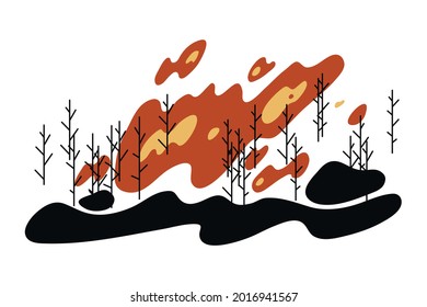 A fire in the forest leads to his death. Take precautions. Caution with fire