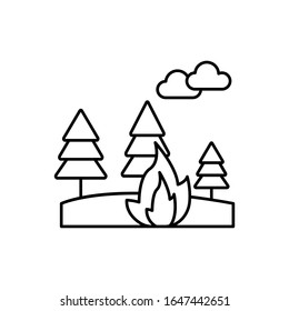 Fire, forest, trees icon. Simple line, outline vector elements of natural disasters icons for ui and ux, website or mobile application