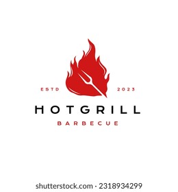 Fire and Fork BBQ, Barbecue Logo Design Vector