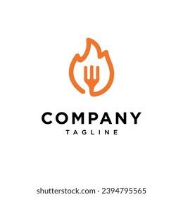 Fire Fork logo icon vector template.eps