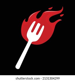 Fire fork vector icon illustration