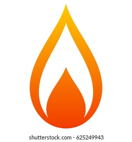 Fire in the form of drops. Icon illustration for design - stock vector
