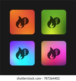Fire four color gradient app icon design