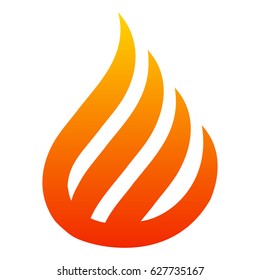 Fire with four tongues of flame. Illustration for design - stock vector