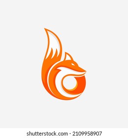 Fire Fox with Letter B Logo design vector