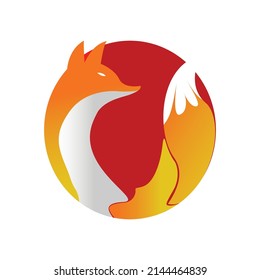 logotipo de zorro de fuego, rojo intenso simboliza el espíritu.