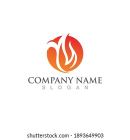 Fire fox logo and symbol vector