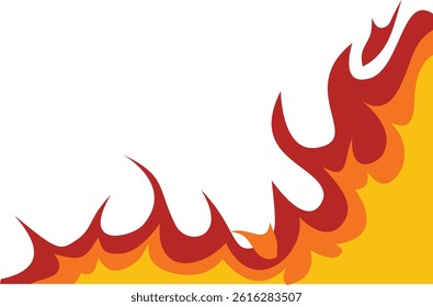 Fire Frame Border Icon in Trendy Cartoon Design. Vector Illustration