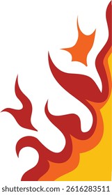 Fire Frame Border Icon in Trendy Cartoon Design. Vector Illustration