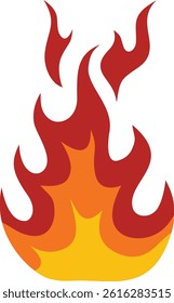 Fire Frame Border Icon in Trendy Cartoon Design. Vector Illustration