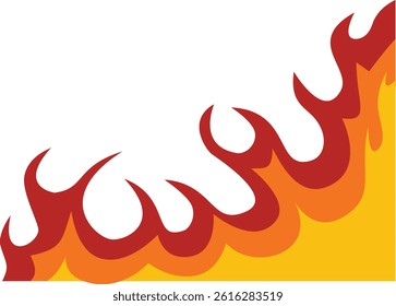 Fire Frame Border Icon in Trendy Cartoon Design. Vector Illustration