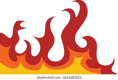 Fire Frame Border Icon in Trendy Cartoon Design. Vector Illustration